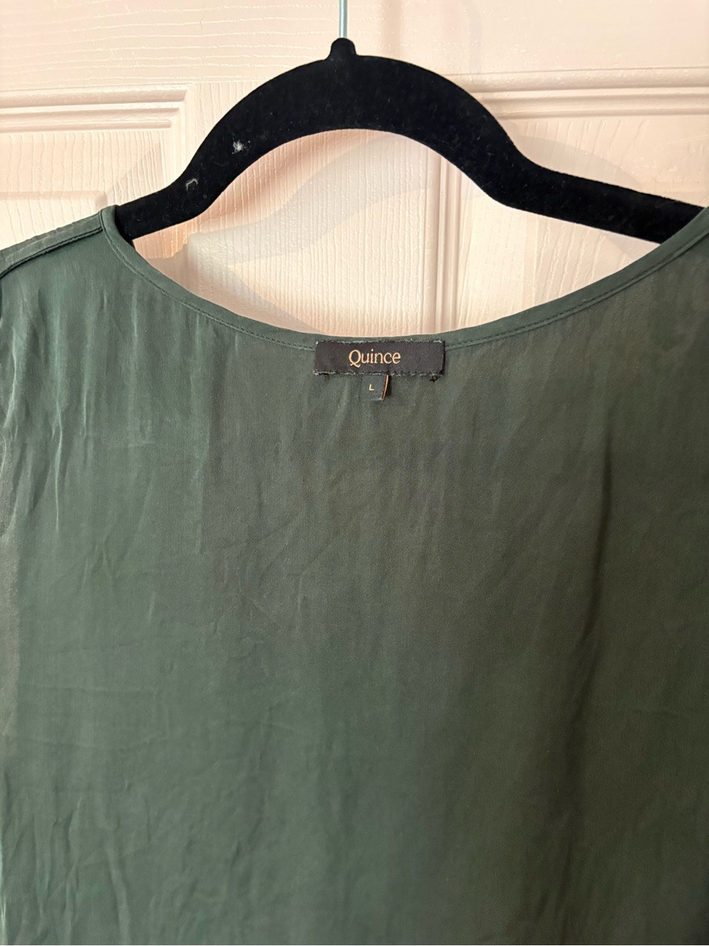 Quince Women's Forest Green washable silk tank